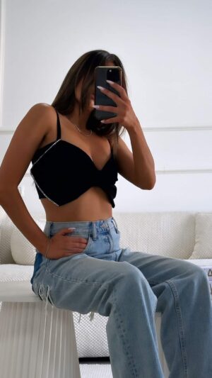 טופ פרפר שחור